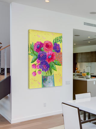 "Hello Yellow" Painting Print on Wrapped Canvas, 12"x18"