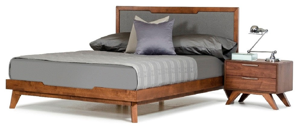 Nova Domus Soria Gray and Walnut Bed, Eastern King