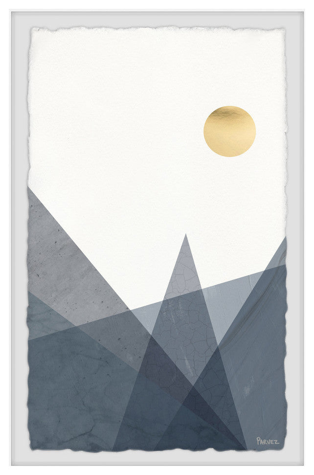 "Sun and Mountains" Framed Painting Print, 24"x36"