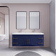 Rosa 60" Wall Mounted Modern Vanity, High Gloss Night Blue, Glossy White Top