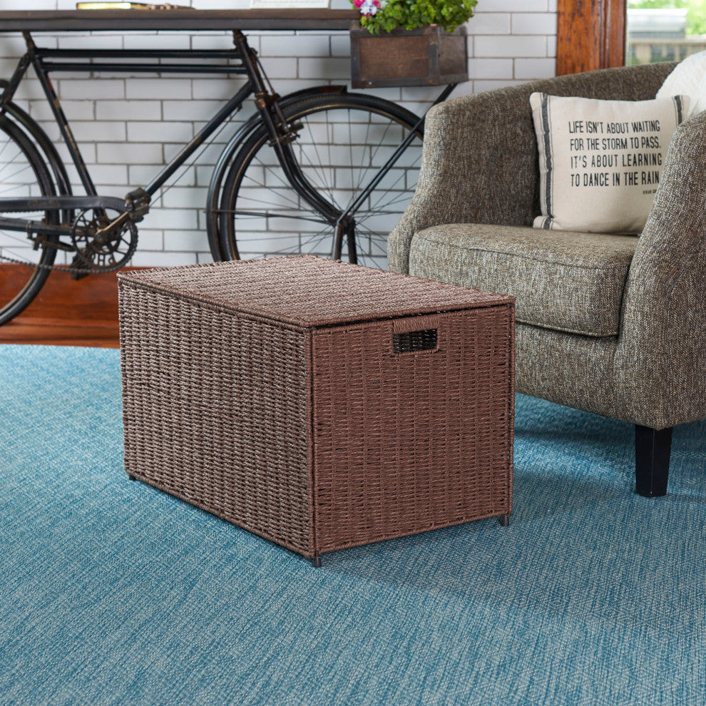 Large Woven Sturge Chest, Paper Rope, Coffee