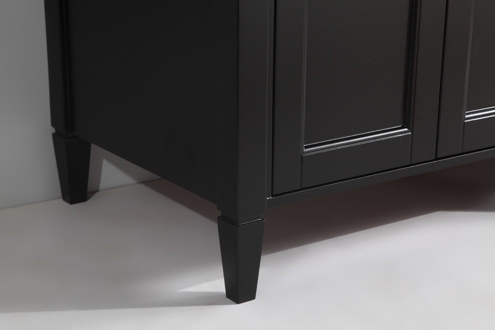 Vanity Set With Carrara Marble Top, 30", Espresso, Led Touch-Switch Mirror