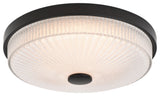 Preston 1-Light Gold Brass Transitional Dome Flush Mount LED Fixture Glass Shade, Matte Black