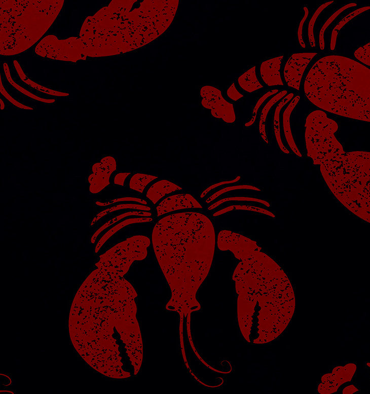 18"x14" Lobster Fest, Animal Print Placemat, Navy Blue, Set of 4