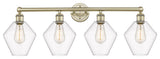 Cindyrella 4-Light 35" Bath Vanity Light, Antique Brass, Clear Shade