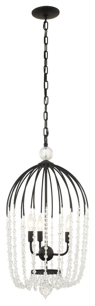 Varaluz 343F03 Voliere 3 Light 15"W Taper Candle Pendant - Matte Black
