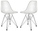Modern Contemporary Living Room Kids Chair Set of 2 Clear