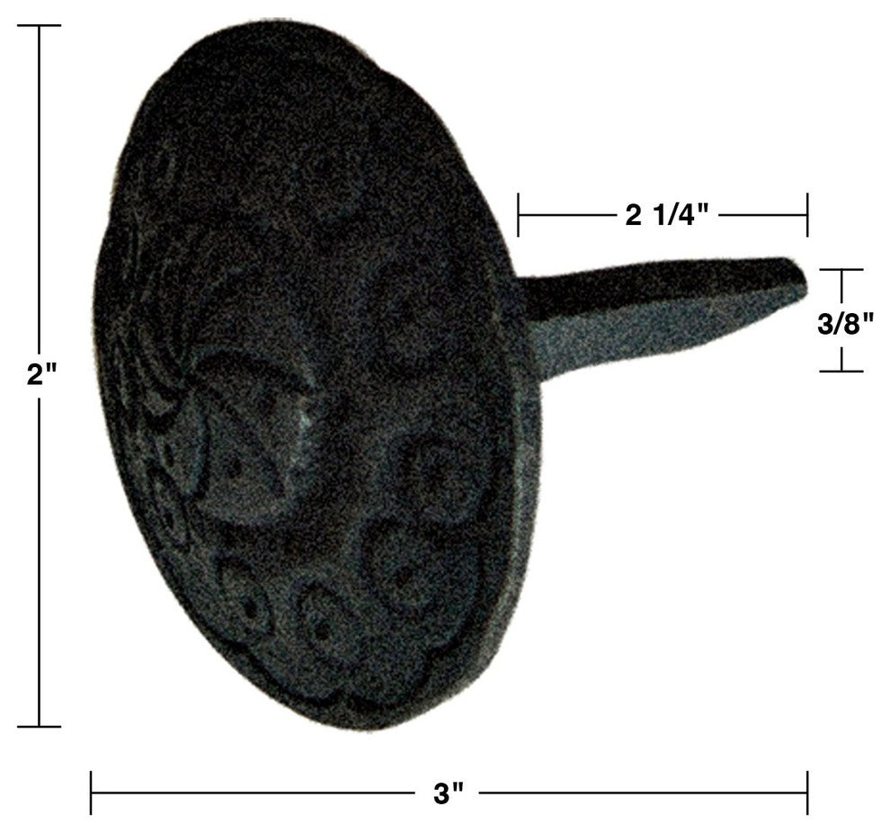 Black Iron Nails Round Clavos Decorative Wrought Iron Nails 3" X 2" Pack of 4