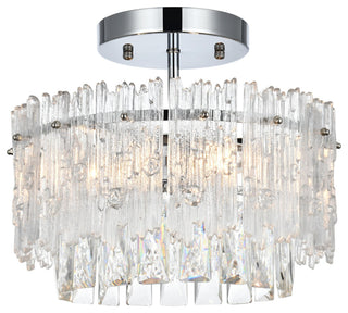Elegant Lighting 1780F12 Emilia 3 Light 12"W Semi-flush Ceiling - Chrome
