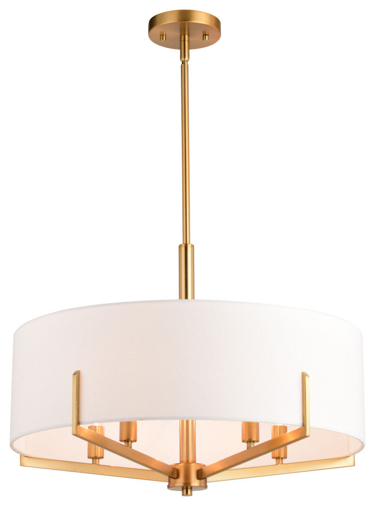 Surrey 22" 5 Light Chandelier Natural Brass
