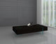 Modern Rectangular Coffee Table With 15MM Thick Glass Base, Wenge, 12'' Height