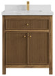 Sonoma Teak 30 Single Sink Bath Vanity in Dark Natural with 2" Calacatta Nuvo