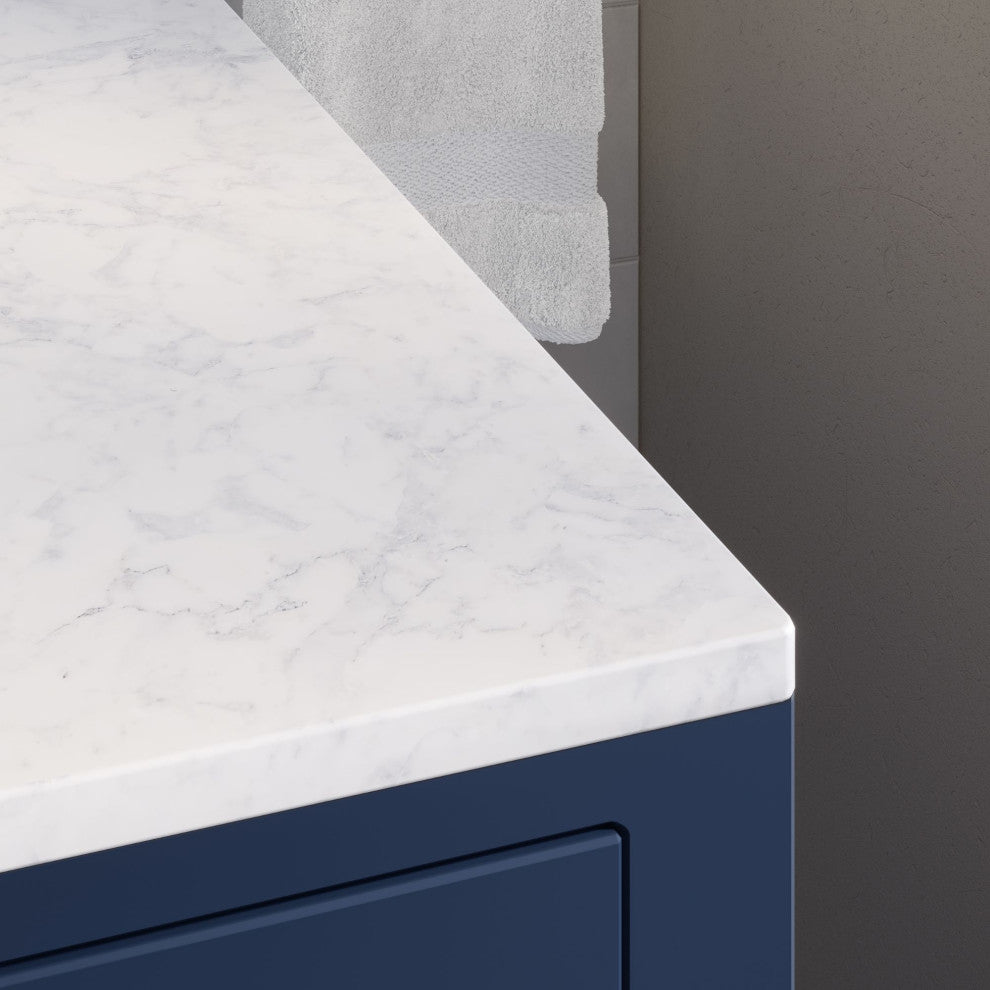 The Savoy Bathroom Vanity, Monarch Blue, 72", Double, Without Mirror, Freestanding