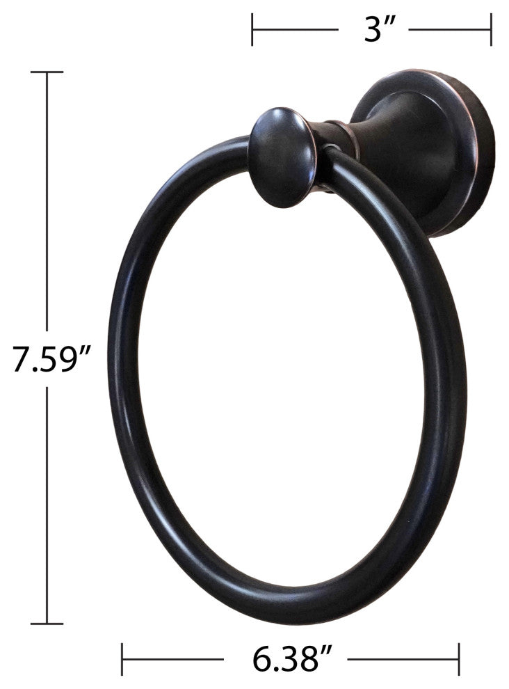 Dyconn Faucet BLNTR-ORB London Series Towel Ring, Oil Rubbed Bronze
