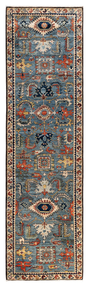 Serapi One-of-a-Kind Hand-Knotted Area Rug Light Blue, 2'8" x 9'6"
