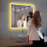 Fogless, Dimmable, Color Temperature Adjustable LED Mirror, 36x36