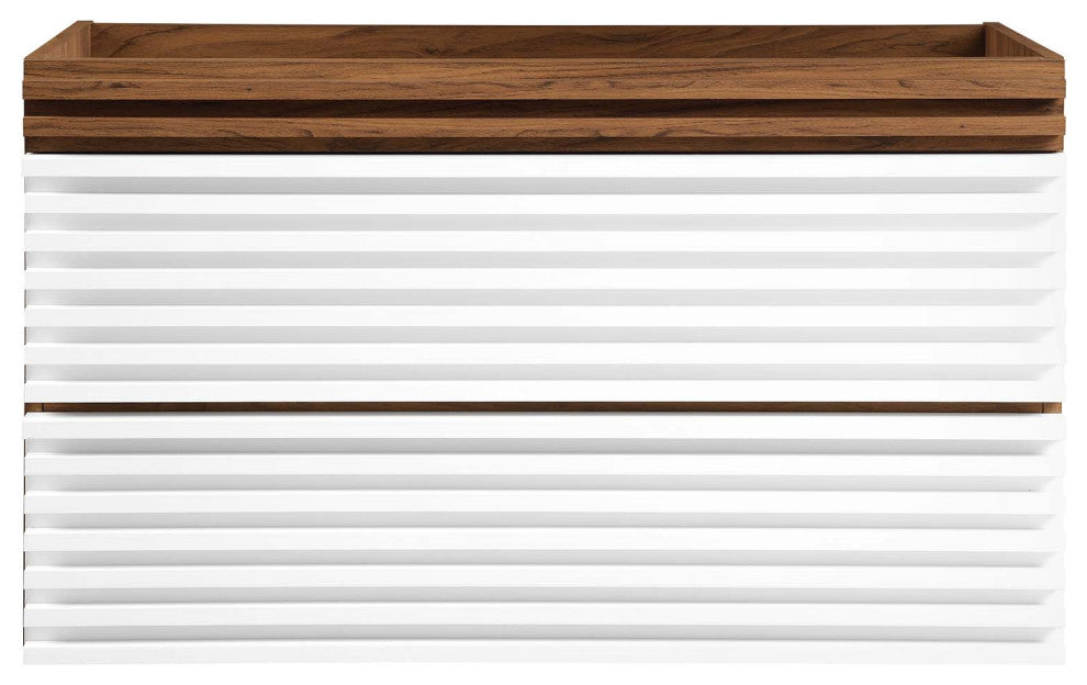 Render 36" Wall-Mount Bathroom Vanity Cabinet, White Walnut