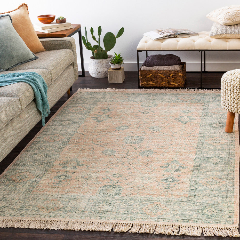 Surya Zainab ZAI-2310 6'x9' Rug, Camel/Cream/Sage/Dark Green/Lime/White