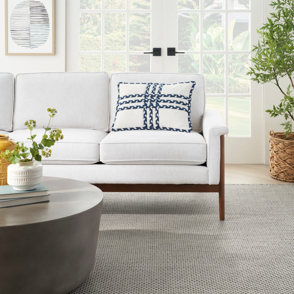 Mina Victory VJ111 Throw Pillow, Navy, 14" x 20"