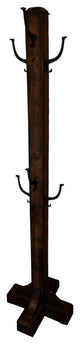 Barnwood Style Timber Peg Coat Tree, Woodland Smoke