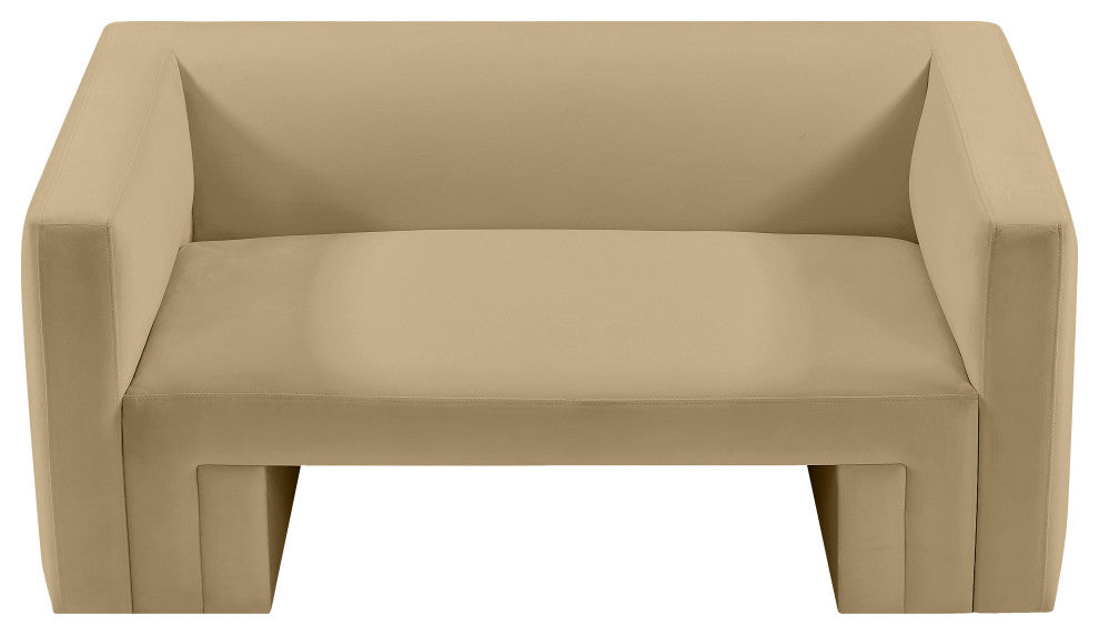Henson Velvet Upholstered Loveseat, Camel