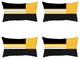 Set of 4 Yellow and Black Lumbar Pillow Covers