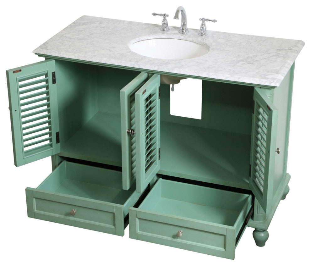 Home Living Single Bathroom Vanity, Vintage Mint, 48"