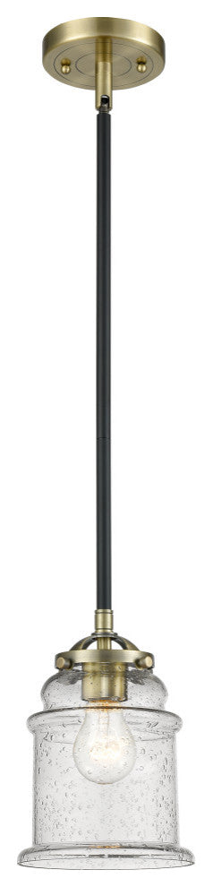 Canton 1-Light Mini Pendant, Black Antique Brass, Seedy