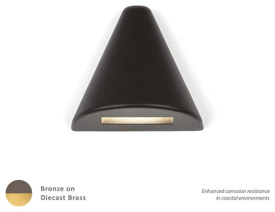 WAC Lighting LED 12V Triangle Deck And Patio Light, Bronzed Brass