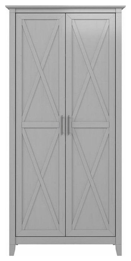 Key West Bathroom Storage Cabinet with Doors in Cape Cod Gray - Engineered Wood