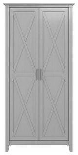 Key West Bathroom Storage Cabinet with Doors in Cape Cod Gray - Engineered Wood