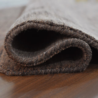 HAND KNOTTED LOOM WOOL ECO-FRIENDLY AREA RUGS, Brown, Solid Design, [Octagon] 6'x6'