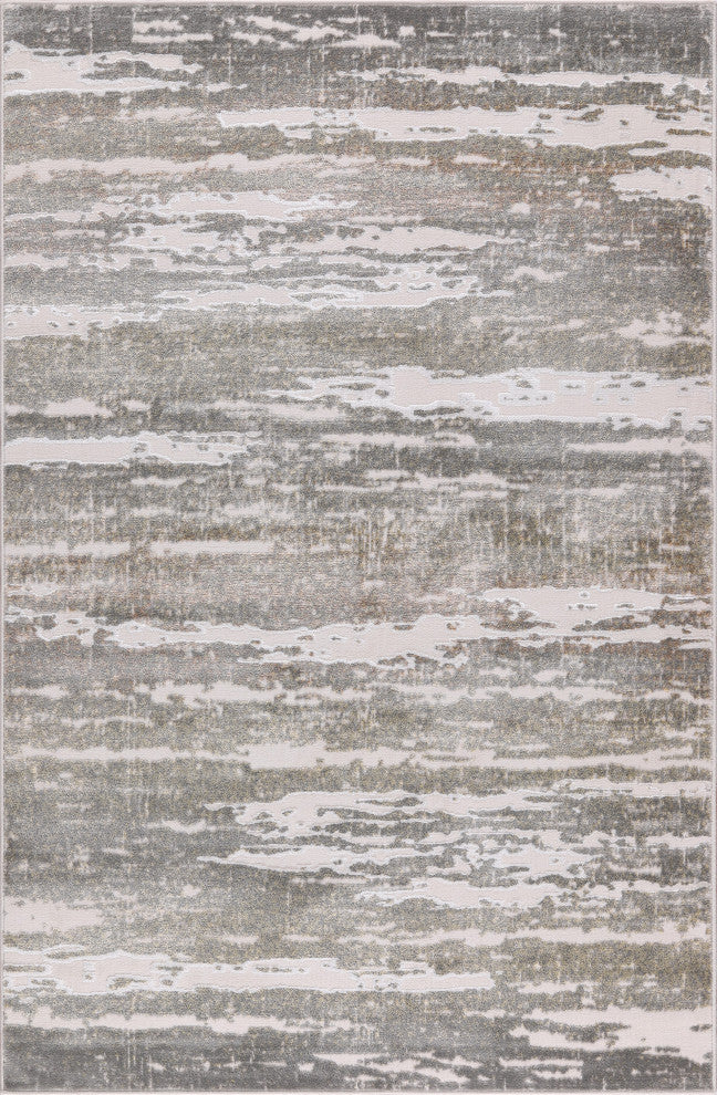 High-Low Ellis Gray/Brown Rug, Gray, 6'5"x9'5"