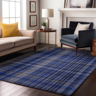 Premium Machine Washable Mayfield AMF541 Navy 8' x 10' Rug