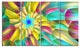 Multi Color Stained Glass Spirals, Floral Canvas Art Print, 48"x28", 4 Panels