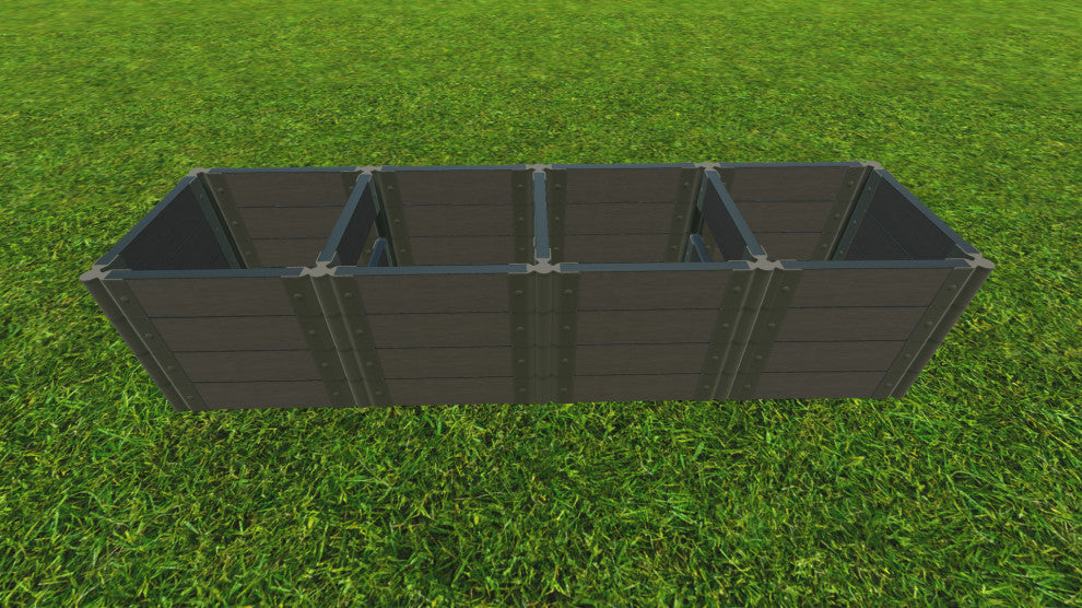 Weathered Wood 2" Tool Free, 2Ft: 2x8x22' Garden Raised Bed