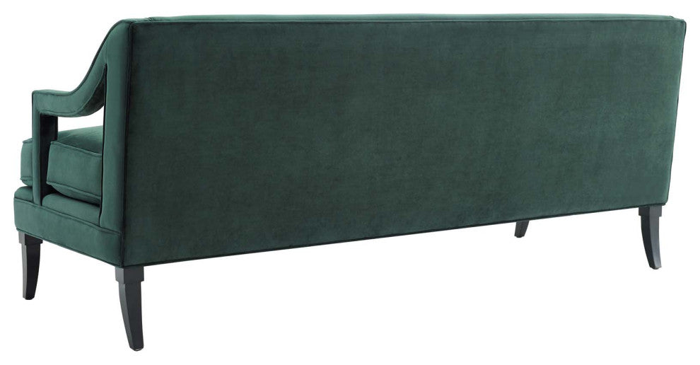 Sofa Armchair Set, Set of 2, Green, Velvet, Modern, Mid Century Hotel Lounge