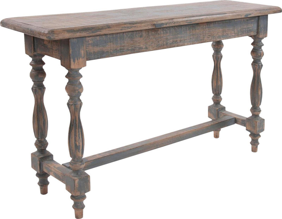 Console Table Howard Elliott Farmhouse Turned Legs Distressed Gray