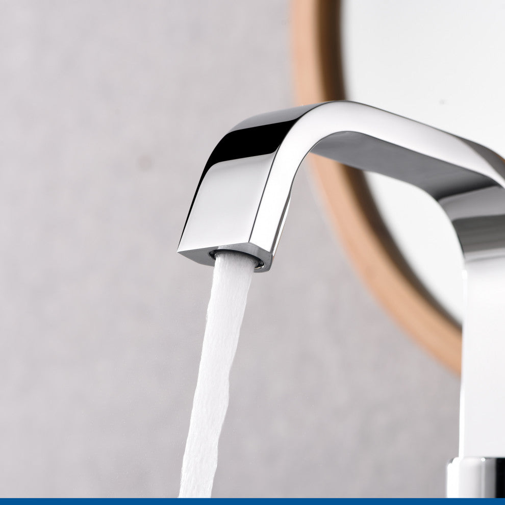 Luxier BSH14-S Single-Handle Bathroom Faucet with Drain, Chrome