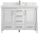 Aberdeen 48 Single Sink Bath Vanity in White 2" Calacatta Nuvo