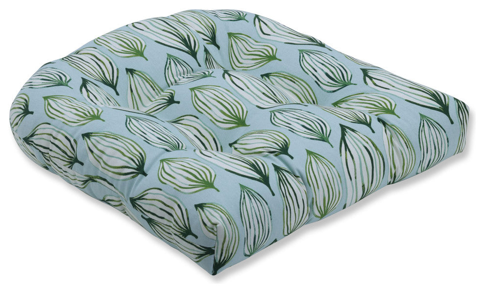 Tropical Leaf Verte Wicker Seat Cushion