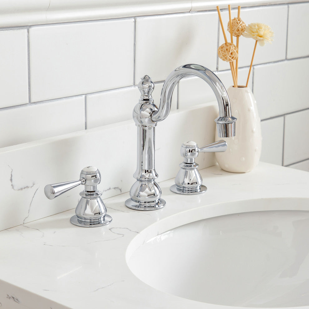 24" Wide Cashmere Gray Single Sink Quartz Carrara Bathroom Vanity