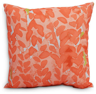 Flower Bell Decorative Floral Throw Pillow, Orange, 18"