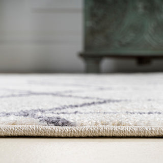 Cole Minimalist Diamond Trellis Light Gray/White 2'x10' Runner Rug