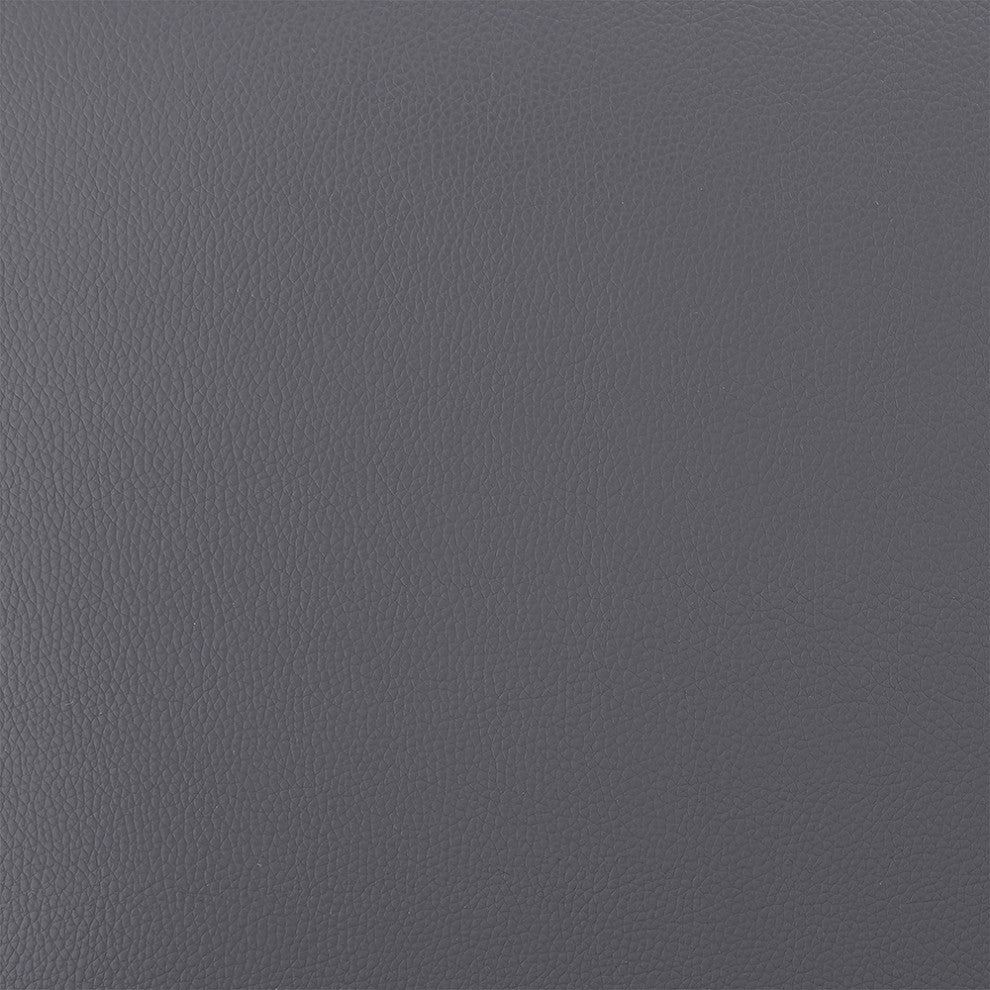 Pico 26" Swivel Black Wood Counter Stool in Gray Faux Leather with Black Metal, 30