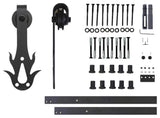 Vancleef Sliding Barn Door Hardware for Single Door, Flame Design, 13'