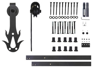 Vancleef Sliding Barn Door Hardware for Single Door, Flame Design, 13'