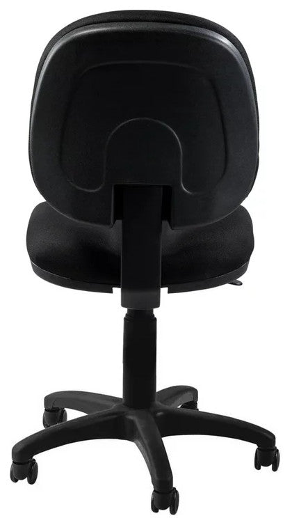 Classic Office Chair, Armless Design With Padded Seat & Reinforced Back, Black