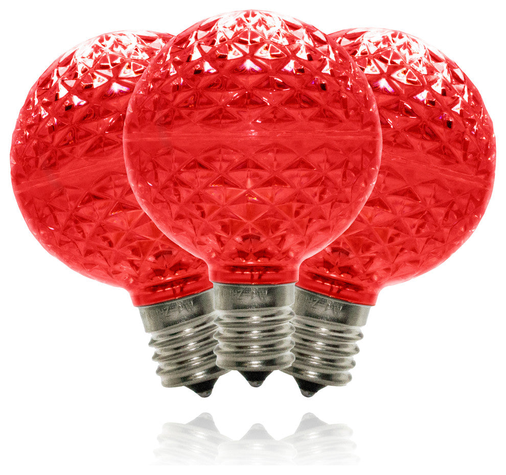 G50 Red Retrofit Bulb, E17 Base, 5 Internal LED Chip