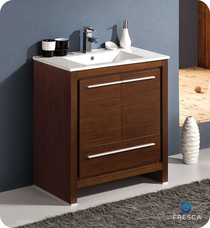 Fresca Allier Wenge Brown Modern Bathroom Cabinet With Sink, 30"